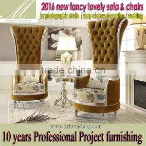 FF2058 Fancy Fun Romantic High Back Decoration Leisure Chair Butterfly Velvet Wedding Chair Hotel Photo Studio Shop Window Chair thumbnail-1