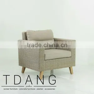 Fiji Wicker Lounge Chair With Wooden Legs - 2016 Conversation Wicker Sofa Set thumbnail-1