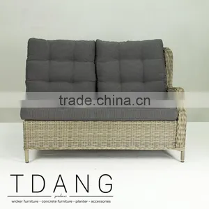 Hanna Wicker Sofa Left Hand- Modern Outdoor Wicker Furniture - Rattan Corner Sofa Sets thumbnail-4