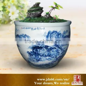 New Year Gift Excellent Quality Handpainted Blue and White Large Flower Pot Made in Jingdezhen thumbnail-2
