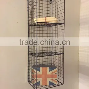 Industrial Retro Style Metal Wire Locker Room Wall Shelf Storage Unit Rack Cage thumbnail-2