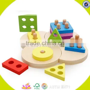 Wholesale Funny Kids Wooden Shape Sorter Blocks Stacking Toy Hot Sale Baby Wooden Shape Sorter Blocks Stacking Toy W13D098 thumbnail-1