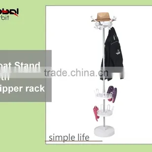 High Quality Coat Hanger Stand With Slipper Rack, Metal Clothes Rack With Shoe Stand thumbnail-1