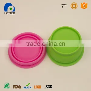 Food Grade BPA Free Flexible Travelling Colorful Washable Collapsible Silicone Bowl Set thumbnail-2