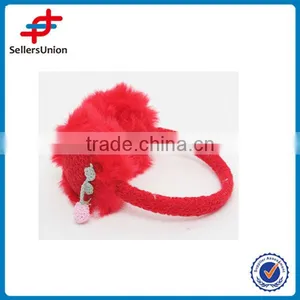 Imitation Rabbit FUR Hair Earmuff Printed With Grid thumbnail-1