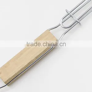 Outdoor Barbecue Wooden Handle Grill Net thumbnail-6