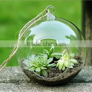 Modern Hanging Clear Round Crystal Glass Vase Flower Balls Terrarium Vases For Wedding Decoration Dia 8 cm thumbnail-1