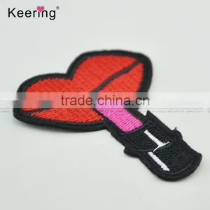 3D Colorful Fashionable Lip Custom Embroidery Textile Patches WEF-076 thumbnail-2