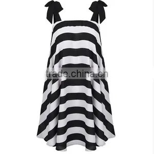 Summer Womens Dresses New Arrival 2016 Black &white Stripe Sexy Sling Beach Sundress Plus Size Dress thumbnail-3