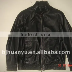 Man Spring and Autumn Black PU Jacket 2015 thumbnail-1