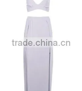 2017 Summer Newest Two Split Two Piece Dress Sexy Party Maxi Dress thumbnail-4