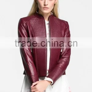 Autumn Custom Short Style Washed Sheep Leather Jacket Fashion Design thumbnail-1