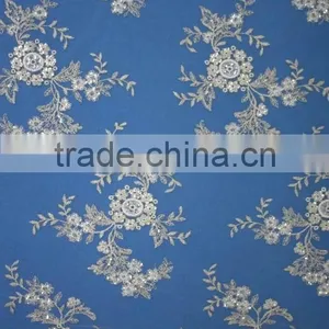 Hot Sale African New Design Embroidery Sequins Tulle Fabric thumbnail-1