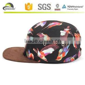 5 Panel Camp Hat Eagle Birds Printed Black Custom-made 5 Panels Cap thumbnail-4