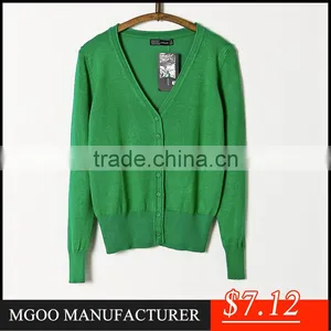 MGOO High Quality Cotton New Brand Mini Sweaters Long Sleeves Slim Fitting Women Cardigan Classic Style thumbnail-2