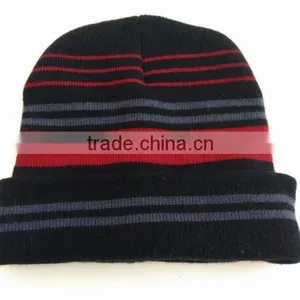 Irregular Stripe Warm Acrylic Knitted Hat thumbnail-1
