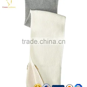 Simple Knit Thick Merino Wool Scarf With Zipper thumbnail-1