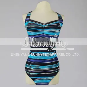 Sunnytex Swimwear & Beachwear OEM Wholesale High Waist Fashion Bikini Swimwear thumbnail-5