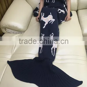 YIYU 2017 Ugly Christmas Kids and Adults Knitted Mermaid Tail Blankets thumbnail-5