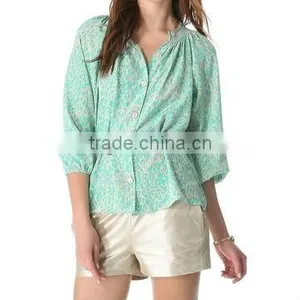 2013 New Arrival Elegant Chiffon Blous With Belt thumbnail-1