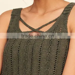 2018 New Fashion Womens Knitted Sleeveless Crochet Top With Wholesale Price thumbnail-5