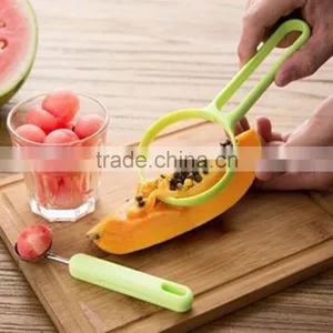 2 In 1 Fruit Set Melon Scoop Baller Peeler+Spoon Random Plastic Fruit & Vegetable Watermelon Tomato Kitchen Cooking Tools KC1014 thumbnail-5