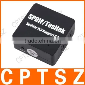 1-In 3-Out 16Mbps Spdif / Toslink Digital Optical Audio Splitter - Black thumbnail-1