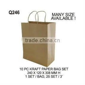 (Q246) 10 PC KRAFT PAPER BAG SET thumbnail-1