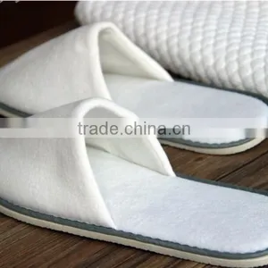 2016 Soft Feeling Wholesale White Velour Embroidery Cheap Hotel Slipper thumbnail-5