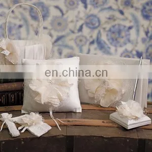 Vintage Lace Decoration Guest Book/ Pen/ Cake Knift/ Sever/ Toasting Flutes Set Wedding Favor thumbnail-1