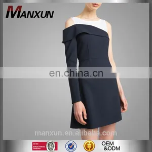 Fashion Design Waistcoat One Shoulder Blazer Side Button Women Dress thumbnail-1