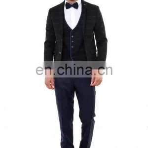 New Fashion 2 Button Plain Mens Suit (3 Pieces) thumbnail-1