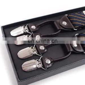 Yiwu Longkang Men's Real Leather 6 Clips Twill Design Printing Suspenders thumbnail-3