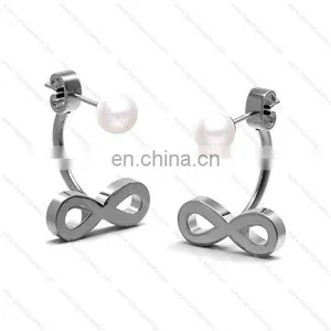 Cheap Wholesale Stainless Steel Infinity Stud Earrings Women's Engagement Jewelry Gifts thumbnail-3