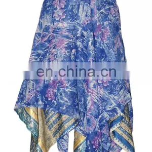 Vintage Sari Diamond Cut Wrap Skirt thumbnail-1