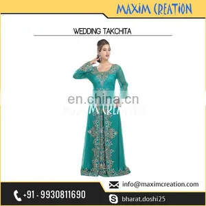 Luxury Golden And Silver Embroidery Beaded Moroccan Takchita Party Wear thumbnail-2