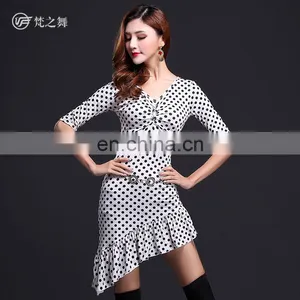 T-5111 Professional Performance Sexy Black and White Dot Belly Dance Skirt thumbnail-1
