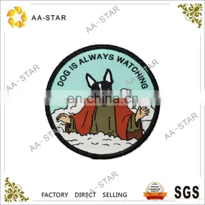 DOG IS ALWAYS WATCHING Applique Clothing Embroidery Patch thumbnail-1