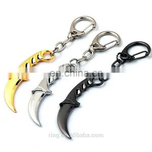 CSGO Karambit Model Knife Weapon Key Chain Counter Strike CS GO Key Holder Charm Cosplay Jewelry thumbnail-1