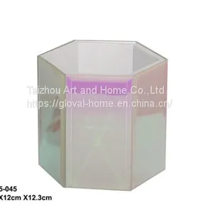 Colorful Hexagonal Glass Jewelry Box thumbnail-2