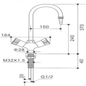 VIRTUES Laboratory Deck Mounted, 304 Stainless Steel, Single Outset Faucet V01 thumbnail-2