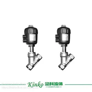 Compact Plastic Pneumatic Thread Angle Seat Valve for Water Treatment, Beverage Filling Equipment thumbnail-1