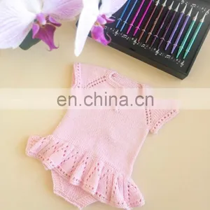 Infants & Toddler Autumn Winter Sweater Short Sleeve Solid Color Baby Girls Knit Dress Romper thumbnail-6