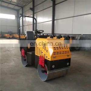 5% off CE Certified Hydraulic Ride on Double Drum 1 Ton Road Roller Compactor Machine for Sale Price thumbnail-2