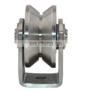 48*22mm 2Inch SUS304 U Groove Wheels Pulley Drawer Sliding Gate Castor Roller thumbnail-6