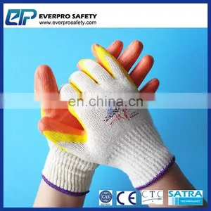 Safety Grip Protection Groves Cotton String Knit Latex Dipped Palm Gloves thumbnail-4