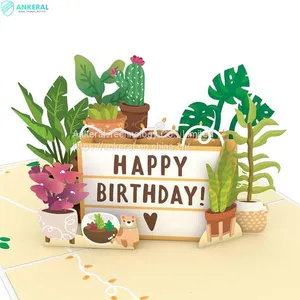 Happy Birthday Plants 3D Pop-up Card Best Birthday Blessing Card Gift for Parents thumbnail-3