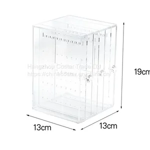 Acrylic Jewelry Storage Box Earring Display Stand Organizer Holder With 3 Vertical Drawer thumbnail-4