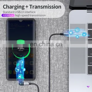 New Arrival 2M 60W PD 180 Degree Rotating 3A Usb Data Type c to Type c Charging Cable for Tablet PC and Mobile Phone thumbnail-3