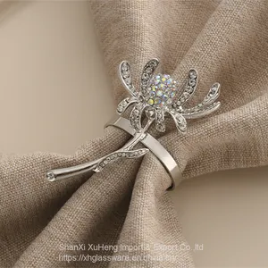Gold Plated Diamond Flower Napkin Ring For Valentine's Day thumbnail-4